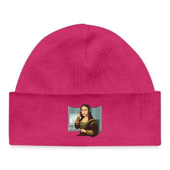 Humour agacé au bureau de la Joconde - Bonnet bébé bio - blanc - Devant
