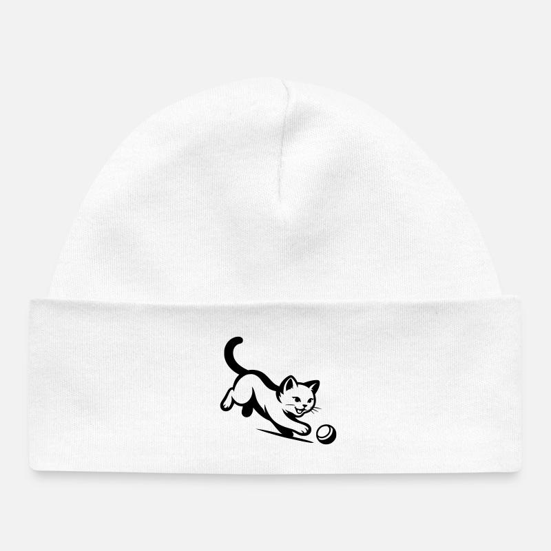 Chat - Bonnet bébé bio - blanc