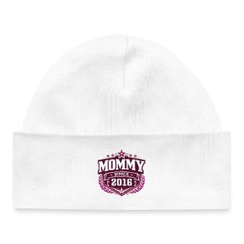 Mama seit 2016 – Stolze neue Mama Design - Baby Organic Mütze - Weiß - Vorne