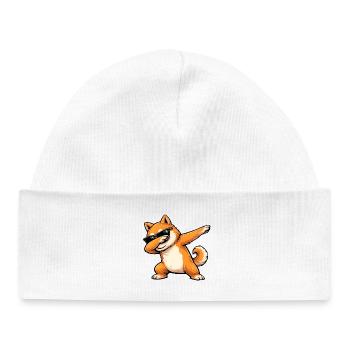 Tamponnement du Shiba Inu - Bonnet bébé bio - blanc - Devant