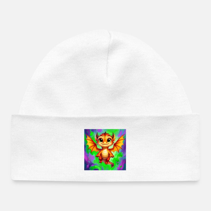 dragon - Bonnet bébé bio - blanc