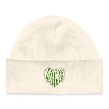 Mom Heart of Leaves Green Nature Art - Baby Organic Beanie - white - Front
