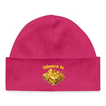 Silence is Golden Nugget - Baby Organic Beanie - white - Front