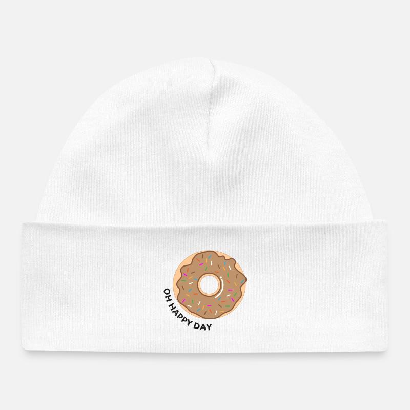 Donut Oh Journée Heureuse - Bonnet bébé bio - blanc