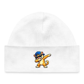 Dabbing Cougar - Baby Organic Beanie - white - Front