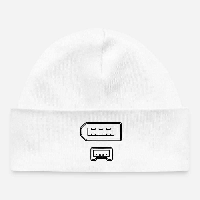 Firewire connector - Baby Organic Beanie - white