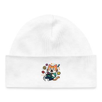 Gamer Cat Unleashed - Baby Organic Beanie - white - Front