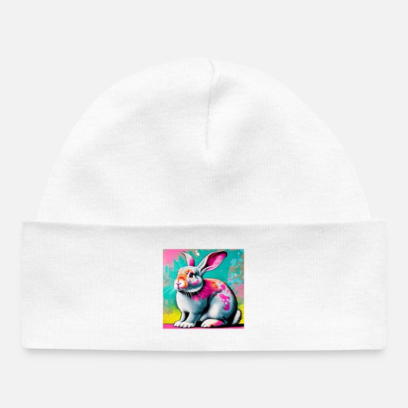 lapin - Bonnet bébé bio - blanc