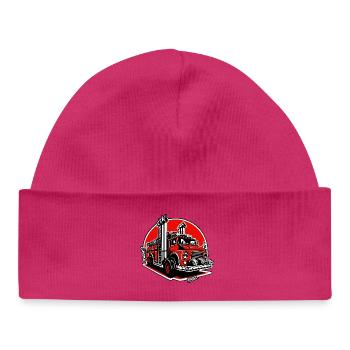 Crimson Fire Engine Illustration - Baby Organic Beanie - white - Front