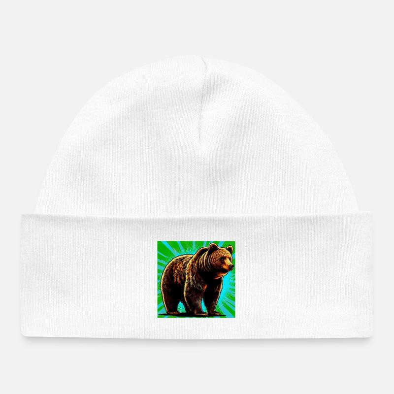 ours - Bonnet bébé bio - blanc