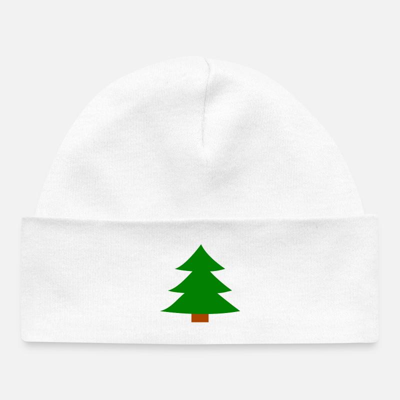 Silhouette du sapin de Noël - Bonnet bébé bio - blanc