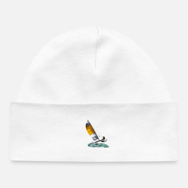 catamaran - Bonnet bébé bio - blanc
