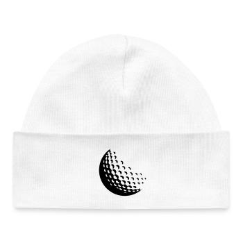 Balle de golf en mouvement - Bonnet bébé bio - blanc - Devant