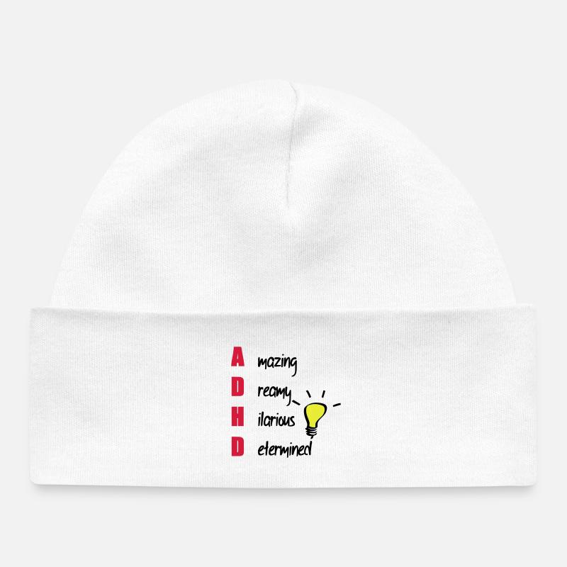 ADHD - Baby Organic Beanie - white