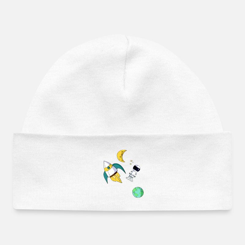 univers - Bonnet bébé bio - blanc