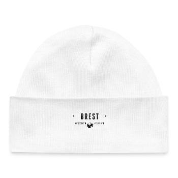 Brest Coordonnées Géographiques Stylisées - Bonnet bébé bio - blanc - Devant