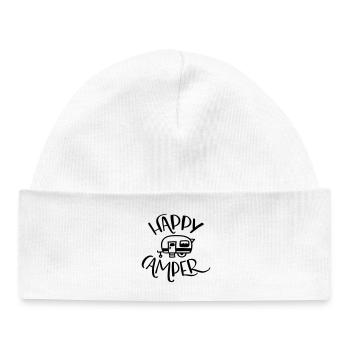 Happy Camper - Baby Organic Mütze - Weiß - Vorne