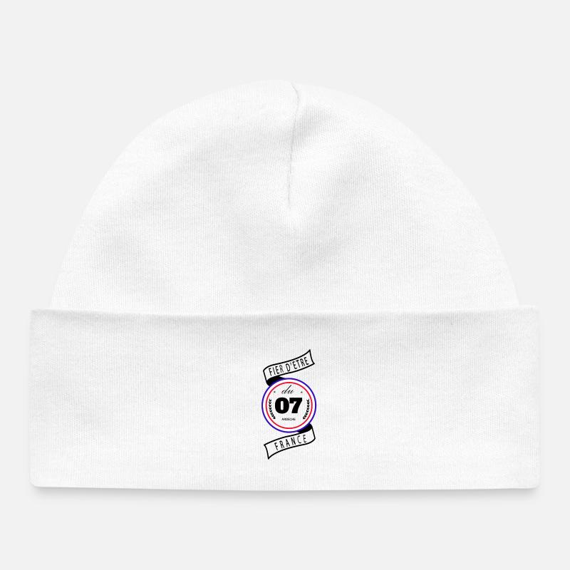 Fier D'être Du 07 Ardèche France - Bonnet bébé bio - blanc