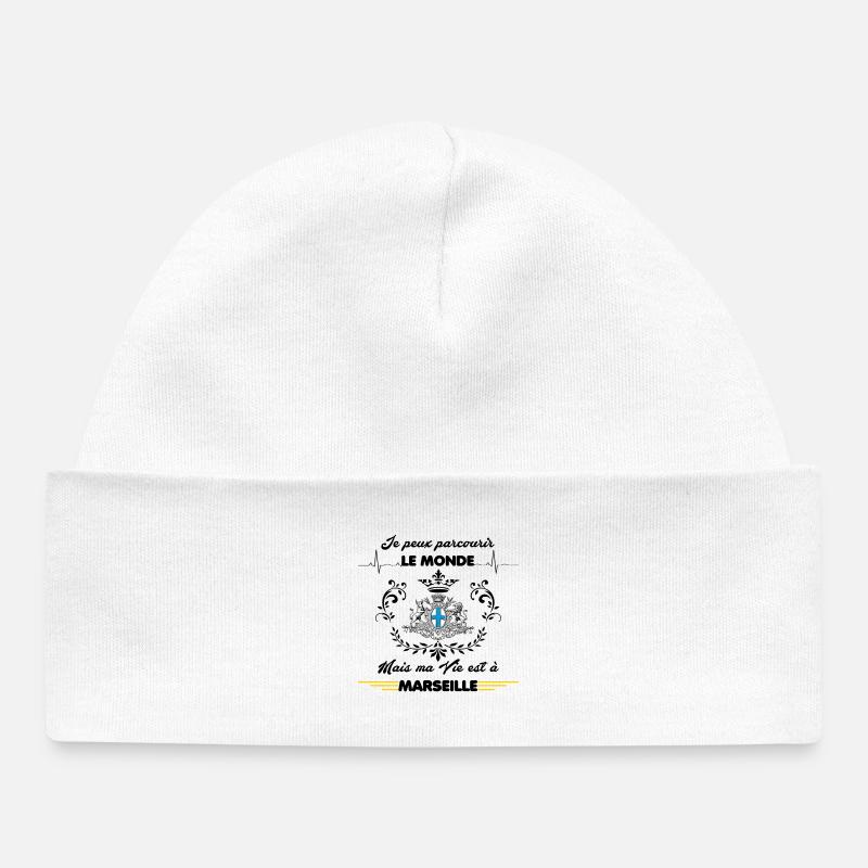 MA VIE EST A MARSEILLE - Bonnet bébé bio - blanc