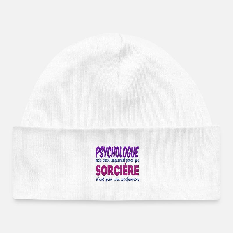 Psychologue Sorcière - Bonnet bébé bio - blanc