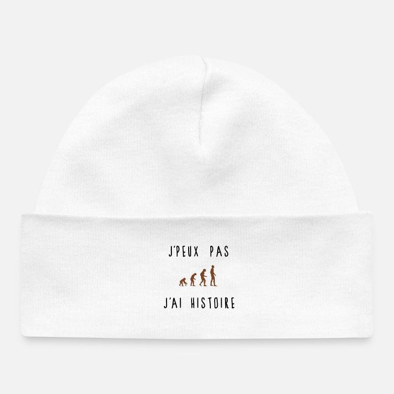 J'peux pas j'ai histoire - Bonnet bébé bio - blanc
