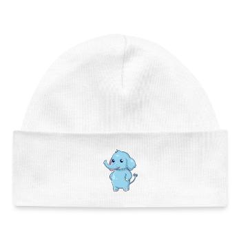 Standing elephant - Baby Organic Beanie - white - Front