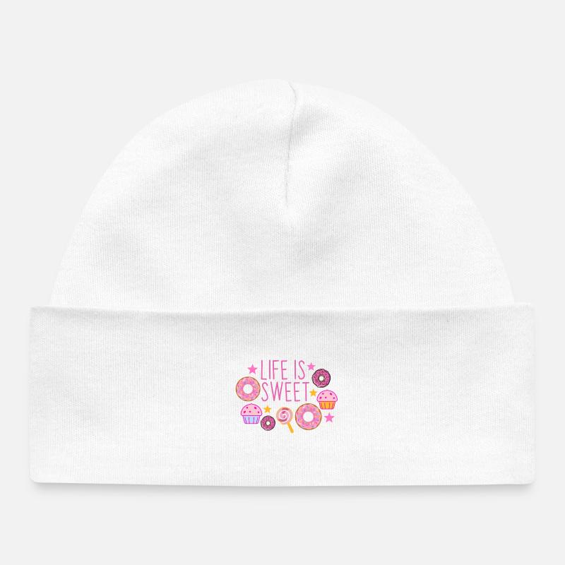 La vie est douce - Bonnet bébé bio - blanc