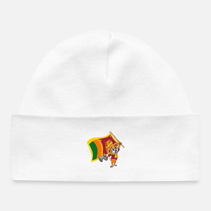 Chien fan du Sri Lanka - Bonnet bébé bio - blanc