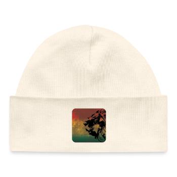 Lion portrait in reggae style - Baby Organic Beanie - white - Front
