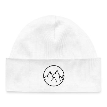 circle around climber climbing mountains high sport h - Baby Organic Beanie - white - Front