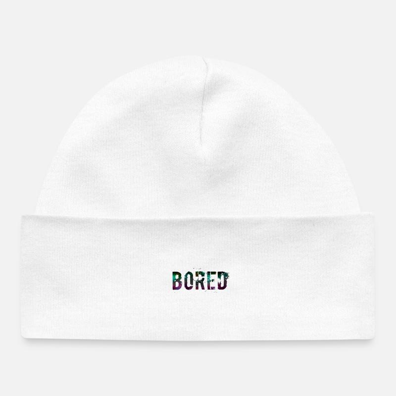 Bored Color Explosion Graffiti Text - Baby Organic Beanie - white