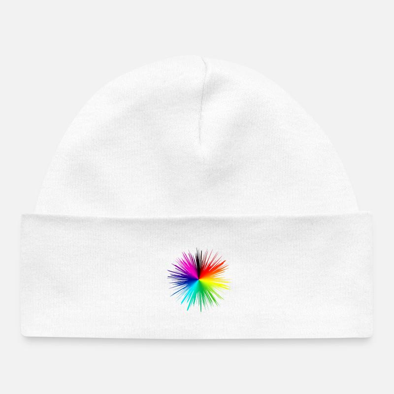 Explosion de couleur rafale radiale - Bonnet bébé bio - blanc