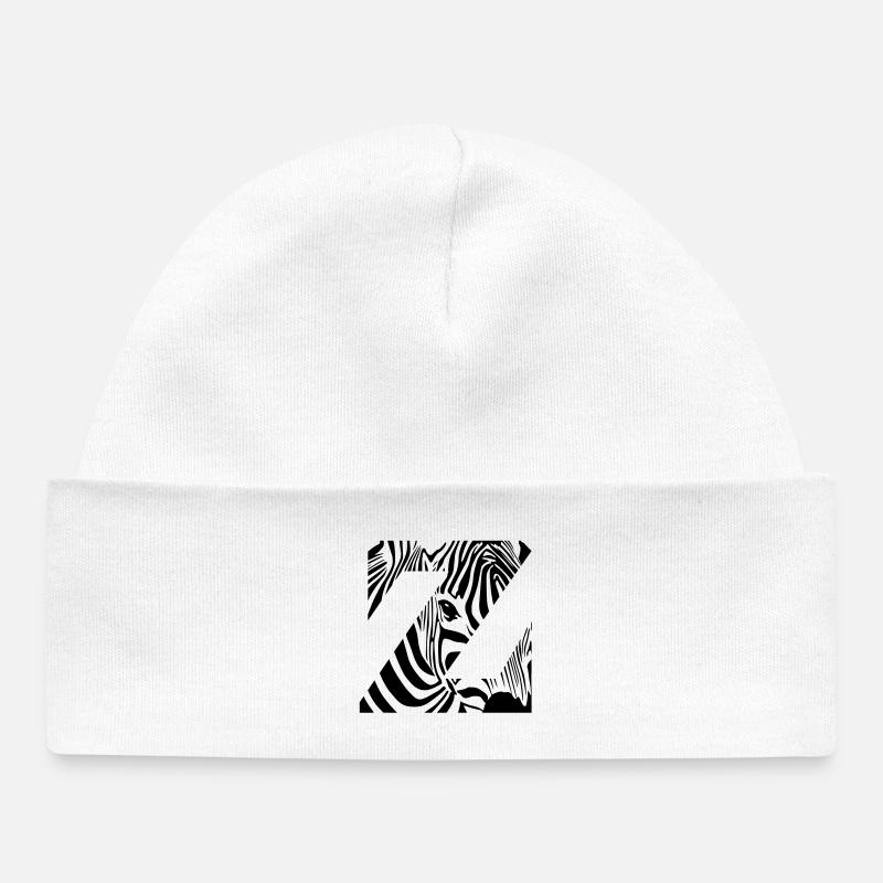 Zebra Mix Mono Black - Bonnet bébé bio - blanc