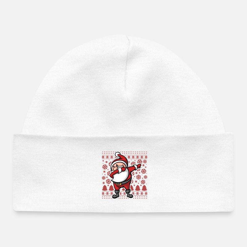 Noël laid Dab Dabbing Père Noël Noël - Bonnet bébé bio - blanc