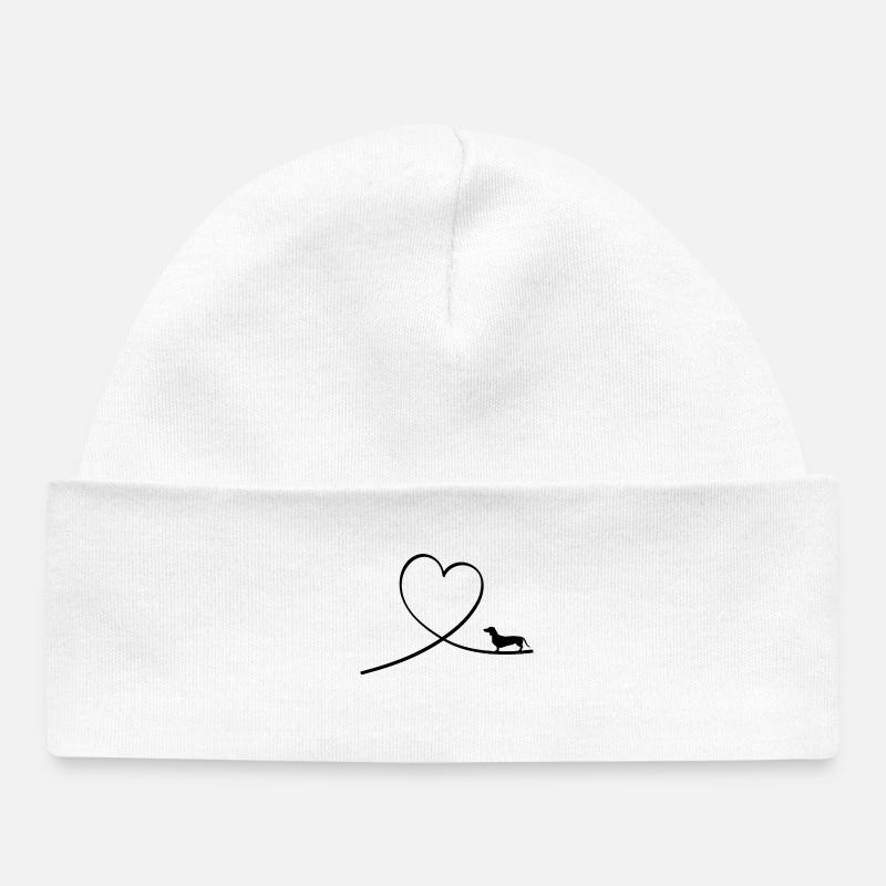 Teckel I Cadeau Teckels I Chien - Bonnet bébé bio - blanc
