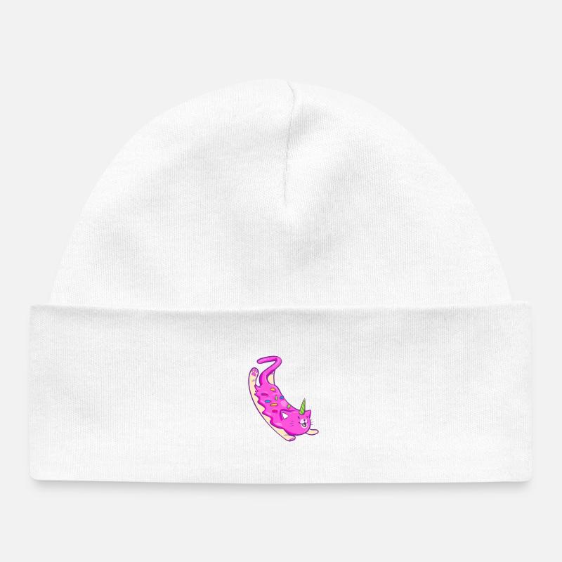 Chat Licorne Doux Neige - Bonnet bébé bio - blanc