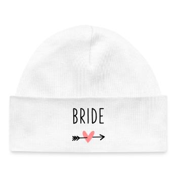 Bride heart cupid arrow bachelor party - Baby Organic Beanie - white - Front