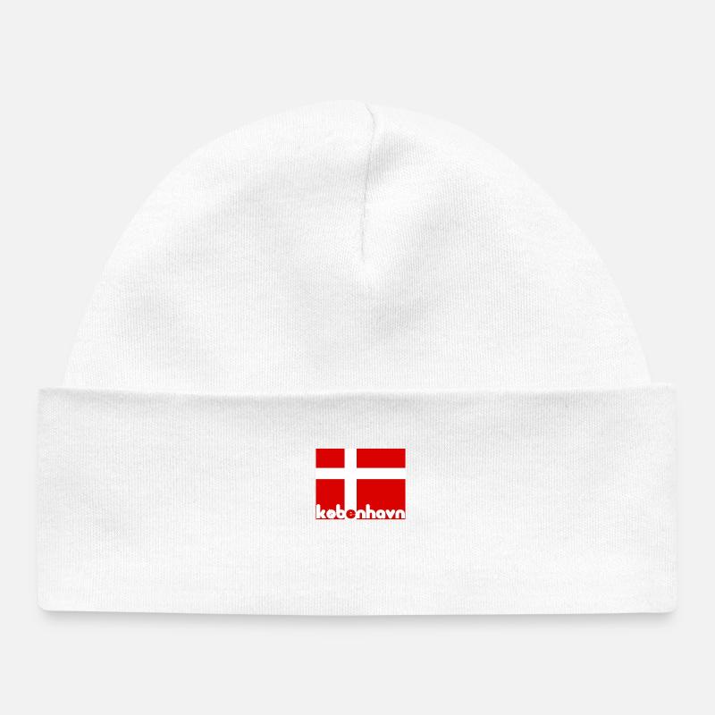 Copenhague Danemark Dannebrog idée cadeau enfants - Bonnet bébé bio - blanc