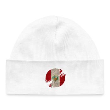 Peru Circle / Flag Gift National Flag - Baby Organic Beanie - white - Front