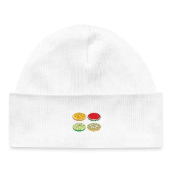 fruits tranches d’été savoureux plaisir cadeau - Bonnet bébé bio - blanc - Devant