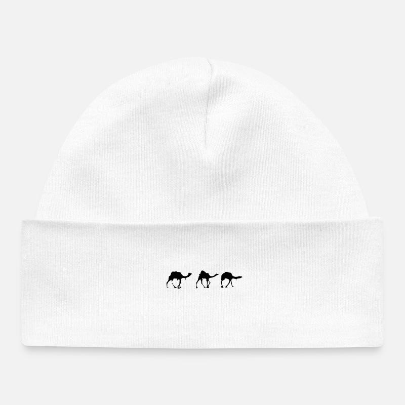 Chameaux - Bonnet bébé bio - blanc