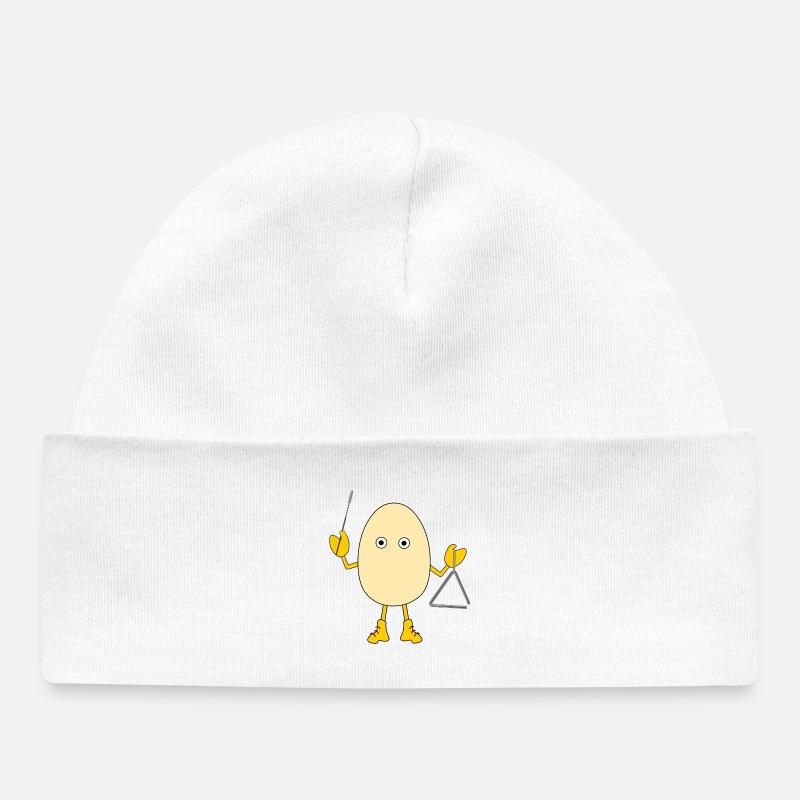 Triangle Egghead - Baby Organic Beanie - white