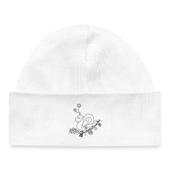Snail with compass, binoculars, ladybird - Baby Organic Beanie - white - Front