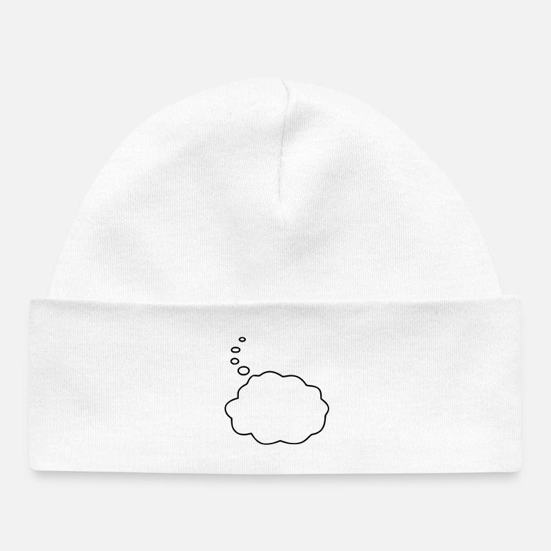 Speech Bubble / Thought Bubble - Baby Organic Beanie - white