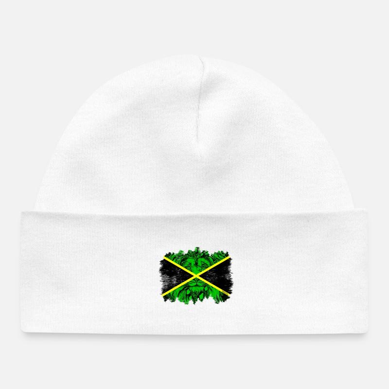 Drapeau néon de la Jamaïque de la jungle - Bonnet bébé bio - blanc