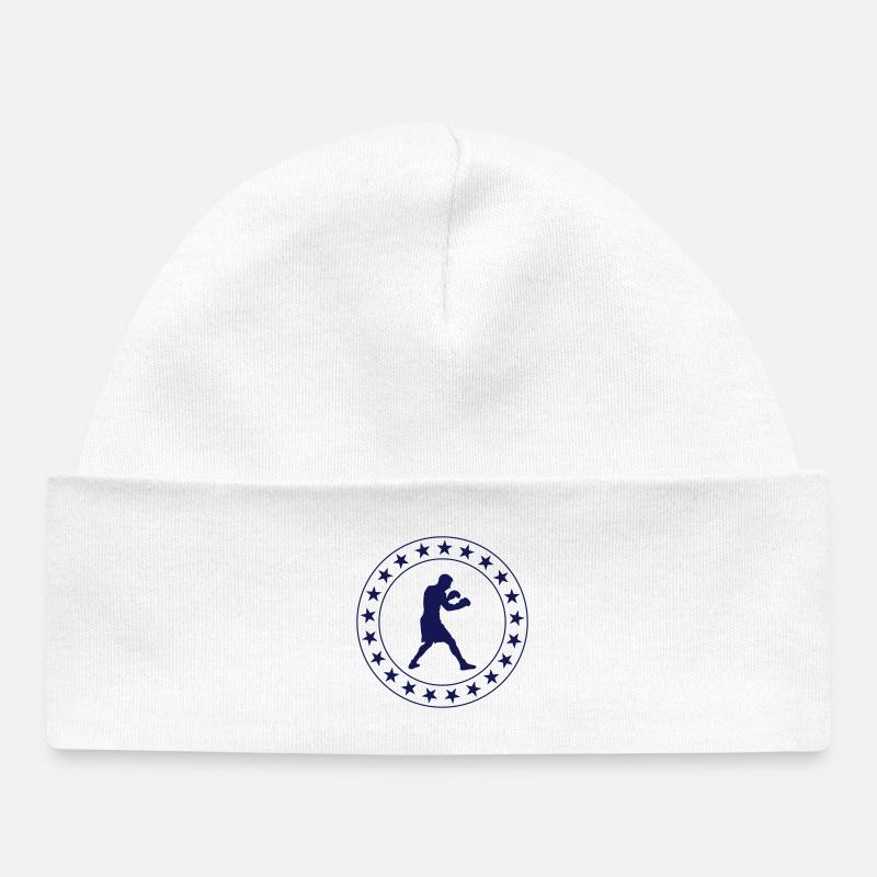 Boxing / Boxen / Boxe - Bonnet bébé bio - blanc