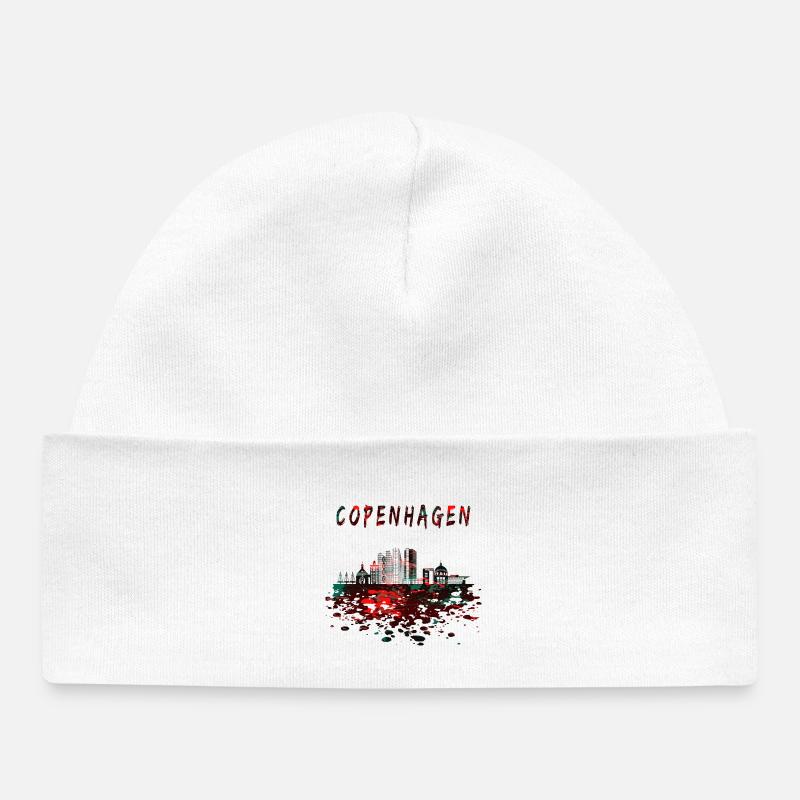 Copenhague Skyline / Cadeau Danemark Ville - Bonnet bébé bio - blanc
