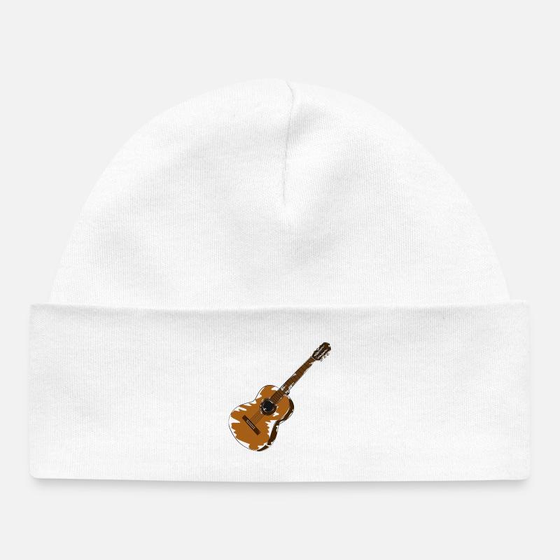 guitare - Bonnet bébé bio - blanc