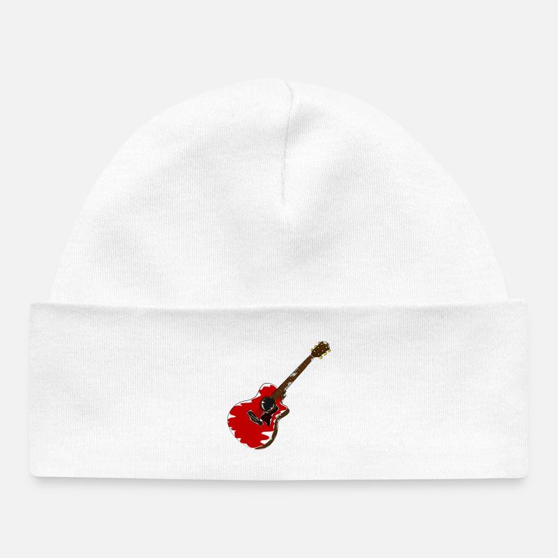 guitare - Bonnet bébé bio - blanc