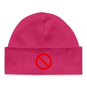 Red Forbidden Symbol Pattern - Baby Organic Beanie - white - Front